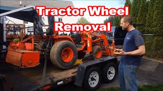 Kubota B7500 tractor WHEEL REMOVAL how to remove wheels