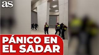Pánico En El Sadar Un Fan Huye De La Policía, Pierde El Equilibrio Y Acaba Inconsciente