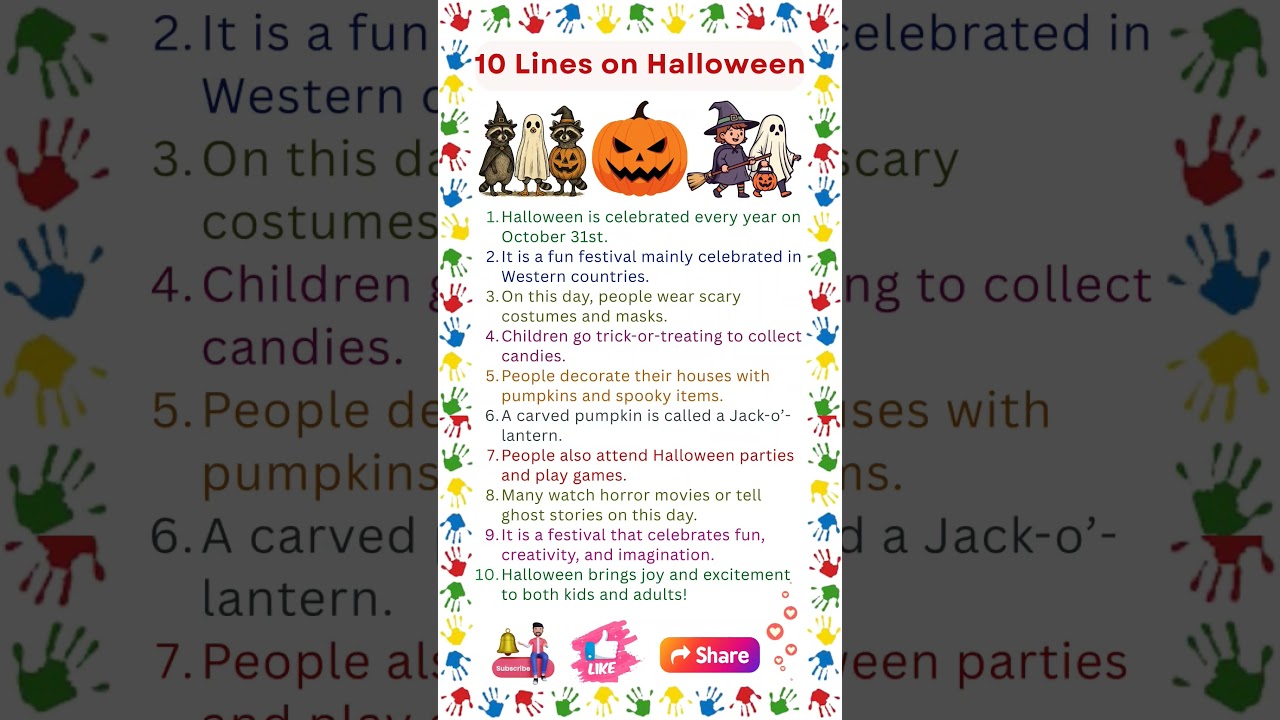 10 Lines on Halloween | Essay on Halloween | Halloween Festival | Halloween Essay in English