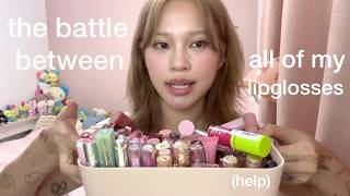 the search for the best lipgloss - hellaaaa swatches