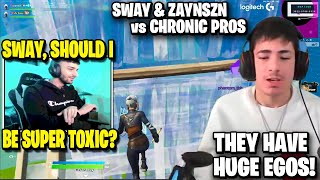 ZaynSZN *CARRIES* Sway in Most *TOXIC* Wagers vs CHRONIC PLAYERS! (2V2 Fortnite Zone Wars)