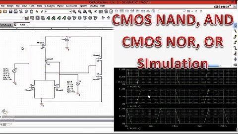CMOS NAND, AND, CMOS NOR, OR gate simulation in Orcad PSpice | Transient analysis of CMOS logic gate