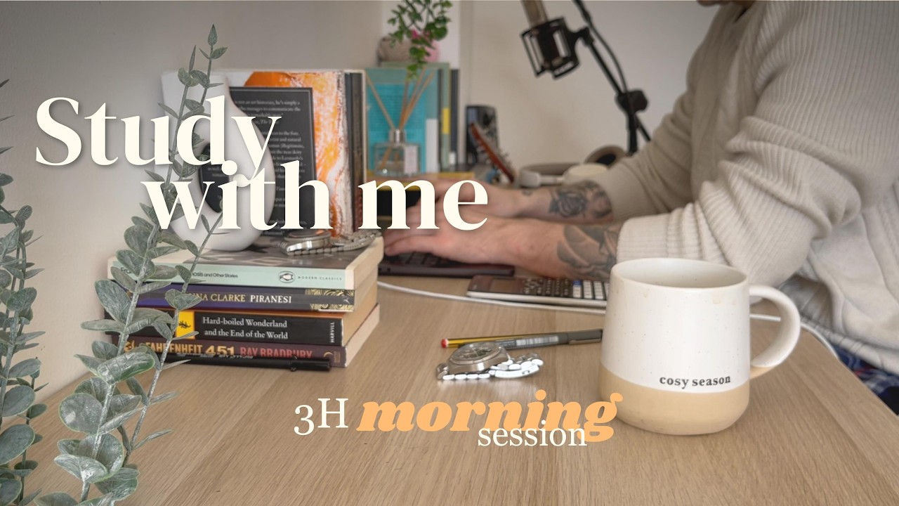 3-Hour Study With Me | Morning Maths | 50/10 Pomodoro | No Music 📚🌱