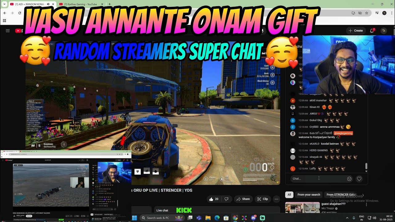Vasu അണ്ണൻ ഓണം gift ആയി random streamers ന് super ചാറ്റ് ചെയ്തു ❤️🤩 ഇജ്ജാതി reactions 