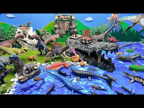 DIY Jurassic Park With Schleich Dinos! Volcano Eruption And Dino Battle - Tyrannosaurus Mosasaurus