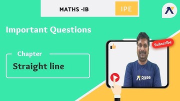 Important questions | Straight lines | IPE |1st year | Maths | Rizee