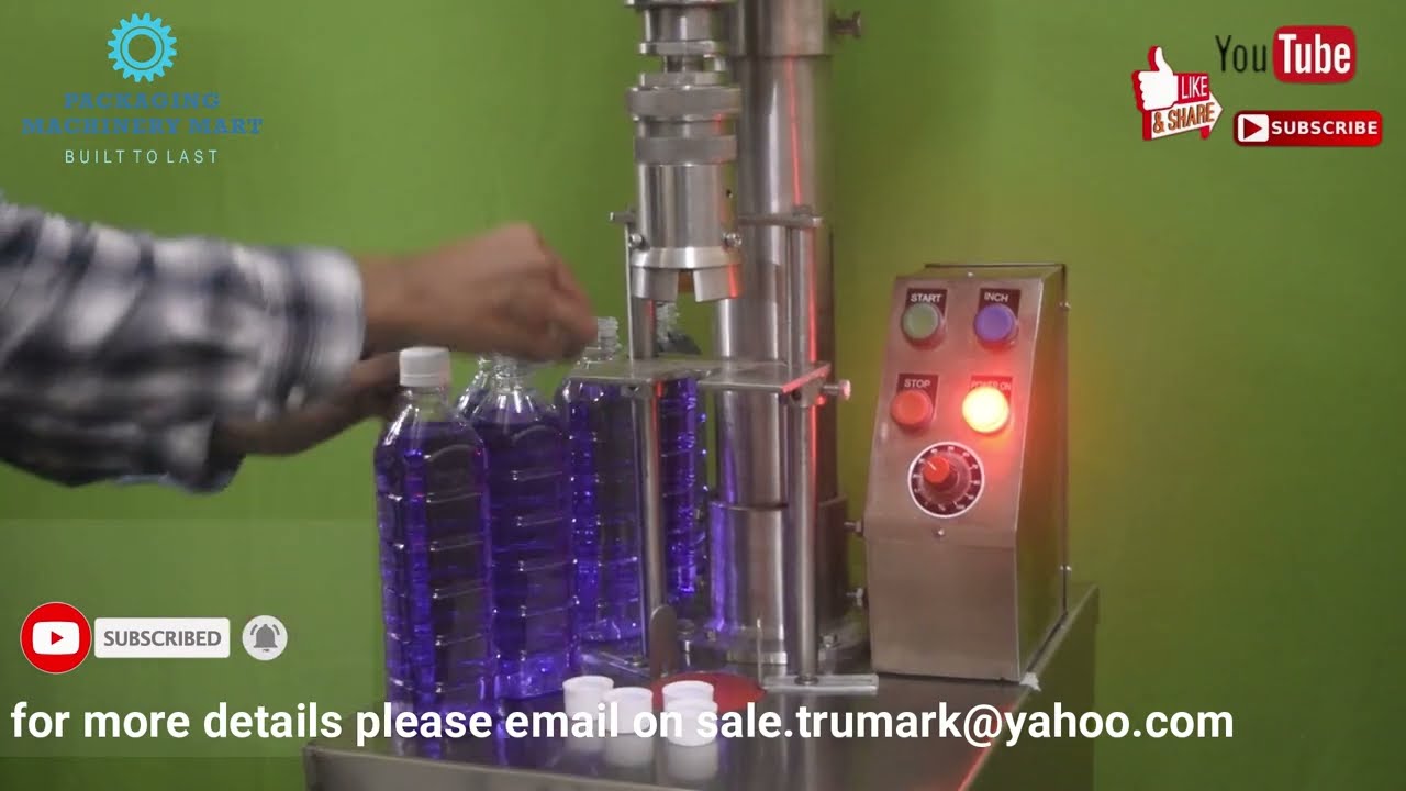 SEMI AUTOMATIC PLASTIC BOTTLE CAPPING MACHINE