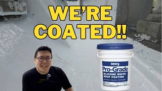 Coating My gutters with Henry Pro-grade 988, Abandoned School renovation Episode 10