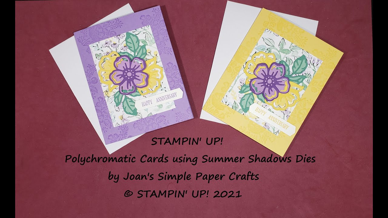 STAMPIN UP! Polychromatic Cards using Summer Shadows Dies - YouTube