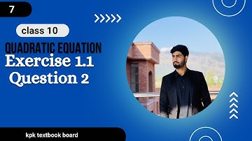 Class 10 Chp #1 Quadratic formula Exercise 1.1 in Pashto Question 2| kpk textbook board |
