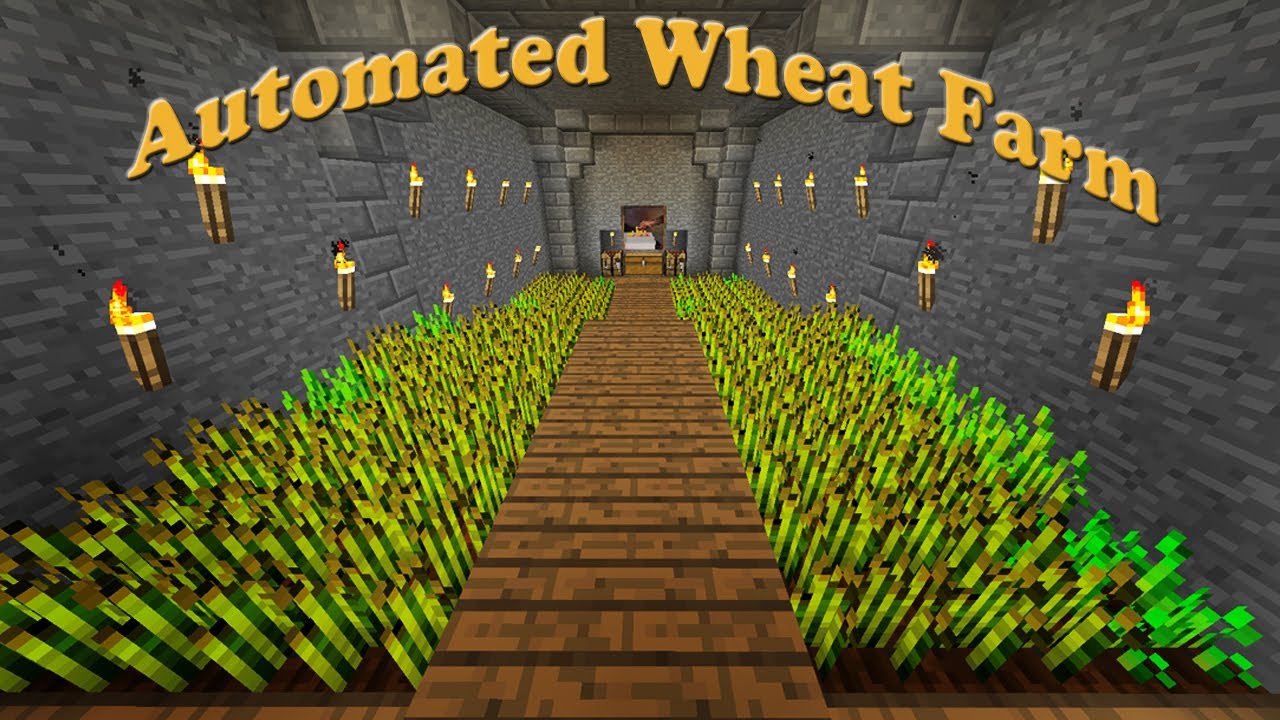 Minecraft: How To Make An Automated Wheat Farm (part 9) 