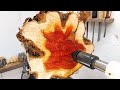 Woodturning - Red Core !! 【職人技】木工旋盤で赤いA.R.E.