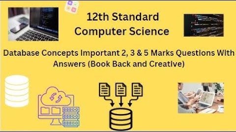 TN 12th Computer Science Database Concepts Important 2, 3 & 5 Marks Questions With Answers Book Back