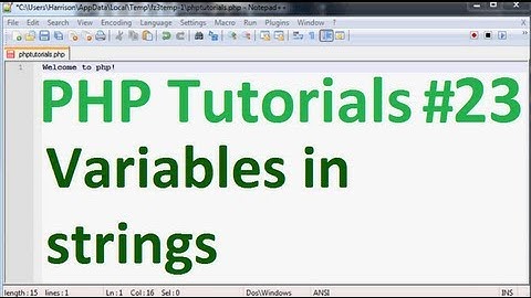 Basic PHP Programming Tutorial 23: Variables in Strings and tokenizing