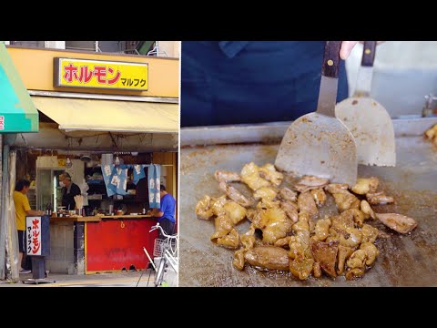 【西成】朝8時開店のホルモン屋 マルフク｜Japanese Street FoodｌGrilled Horumon (Yakiniku)ｌ大阪 激安立ち飲みｌNishinari Osaka