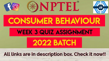 Consumer Behaviour Week 3 Quiz Answer Solution NPTEL 2022 | SWAYAM