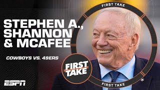 Stephen A. vs. Shannon Sharpe vs. Pat McAfee 🍿 Can the Cowboys take down the 49ers? 🤔 | First Take