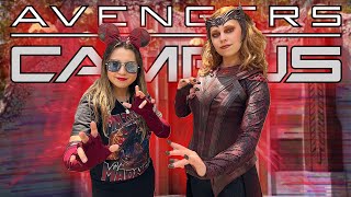 Meeting The Scarlet Witch and America Chavez at Avengers Campus!