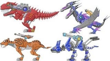Game Lắp Ráp Robot Kiểu Mới Toy War Bundle Rex, Double Head Pterosaur, Smilodon & Dog