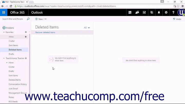 Outlook on the Web Tutorial Recovering Deleted Items Microsoft Training
