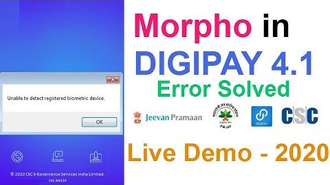 Unable to detect registered Biometric device in Digipay, Problem Solved with proof 100% working.