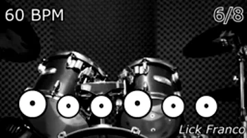 6/8 | Drum loop Metronome  60 BPM Slow Rock