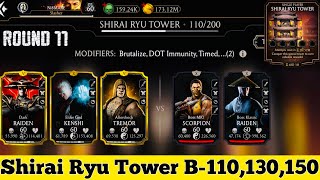Shirai Ryu Tower Boss Battle 110,130 & 150 MK Mobile