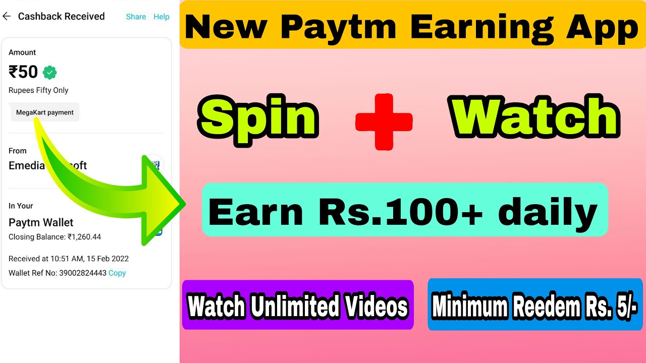 New Paytm Money Earning App Earn Rs.100+ daily Watch Unlimited