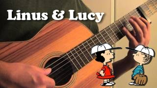 Video thumbnail of "Linus and Lucy Theme (Charlie Brown) Acoustic Fingerstyle Guitar Cover"