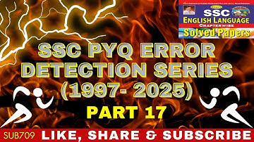 SSC PYQ ERROR DETECTION SERIES || Error का Fear PART 17 || (From 1997 to 2025)
