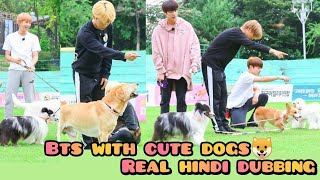 BTS with Cute Dogs 🐶🐕 // Run Episode 23 // Real Hindi Dubbing