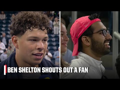 Ben Shelton shouts out 'that guy in the pink hat' during his postmatch interview | 2025 US Open