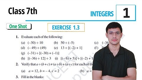 Class 7th maths l Exercise 1.3 l Chapter 1 l Integers l NCERT l Solution l Cbse board