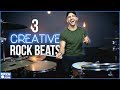 3 Creative Rock Beats That HIT HARD! - Beginner Drum Lesson | Drum Beats Online