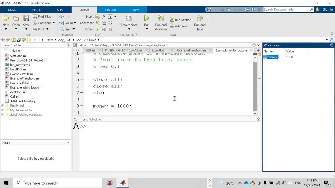 Matlab 101: Ep. 09 Calculate interest with while-loop - YouTube