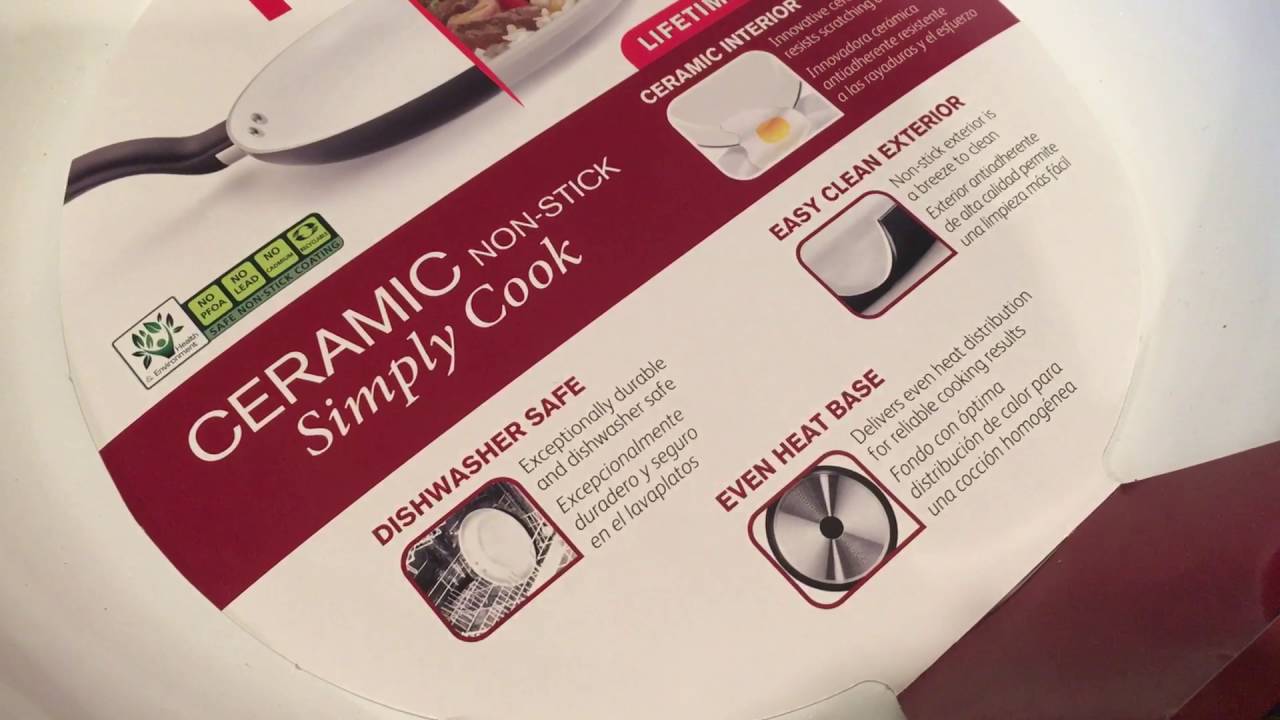 Tfal Ceramic Non Stick Simply Cook 12" Saute Pan Unboxing YouTube