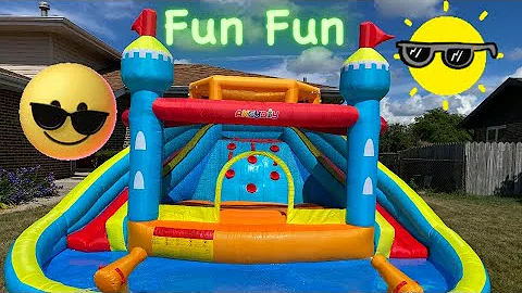 Inflatable Two water Slides Bounce House 💦 Review & Setup