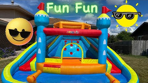 Inflatable Two water Slides Bounce House 💦 Review & Setup