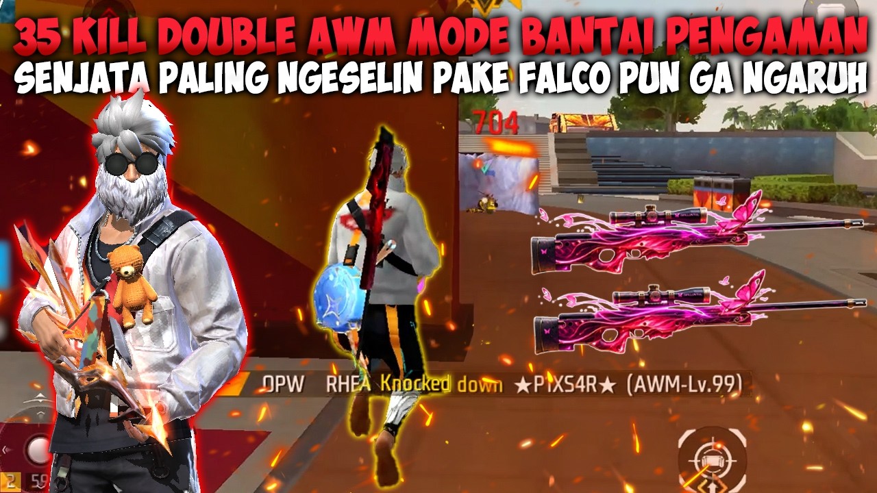 35 KILL MODE DOUBLE AWM BANTAI PENGAMAN DI RANK GM!!