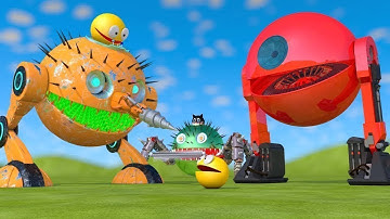 Pacman vs Monsters Compilation | Pacman vs Two-Legged, Spiky Drill, Spider Blade & Walking Robots