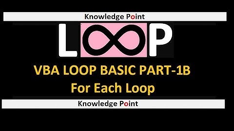 VBA LOOP BASIC (For Each Loop) - PART1B