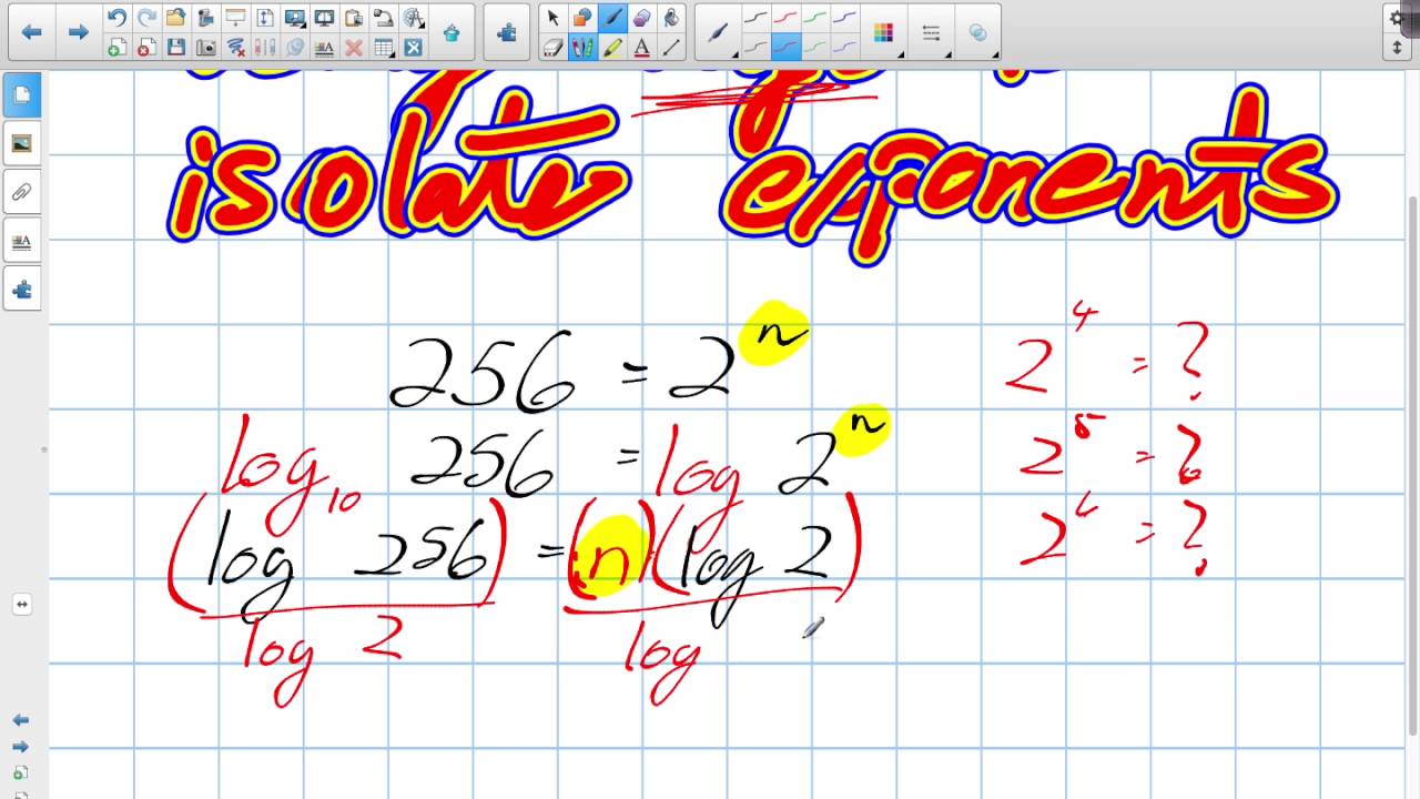 Using Logs to Isolate Exponents (Grade 11 University Lesson 3.6) - YouTube