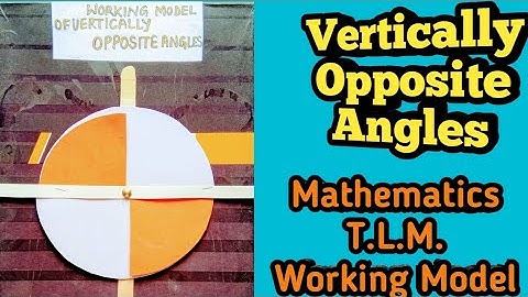 Mathematics T.L.M.| Vertically Opposite Angles | Working Model | How to Make | लंबवत विपरीत कोण
