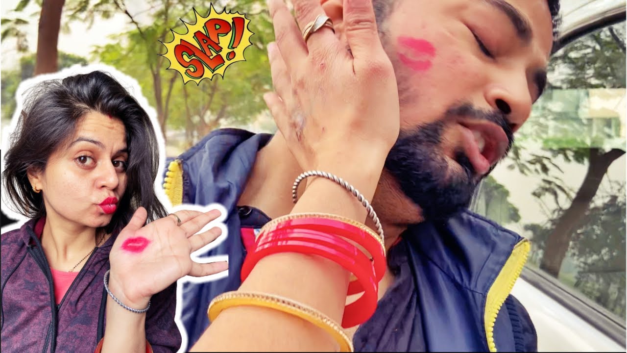 LIPSTICK KISS PRANK!!! (SLAPPED)
