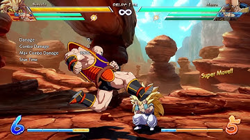 DRAGON BALL FighterZ Nappa midscreen-blockstring saiba setup ft Gotenks