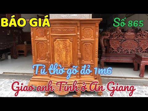Video BÁO GIÁ mẫu tủ thờ 6 chân gỗ gõ đỏ 1m6 giao anh Tính ở... - youtube