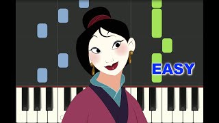 EASY piano tutorial from Mulan "REFLECTION" Disney, 1998, with free sheet music (pdf)