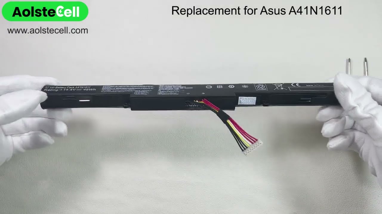 Replacement battery for Asus A41N1611 14.8V 48Wh 4 cells