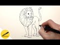 Как Нарисовать Льва поэтапно - How to draw a Lion easy - Рисуем животных
