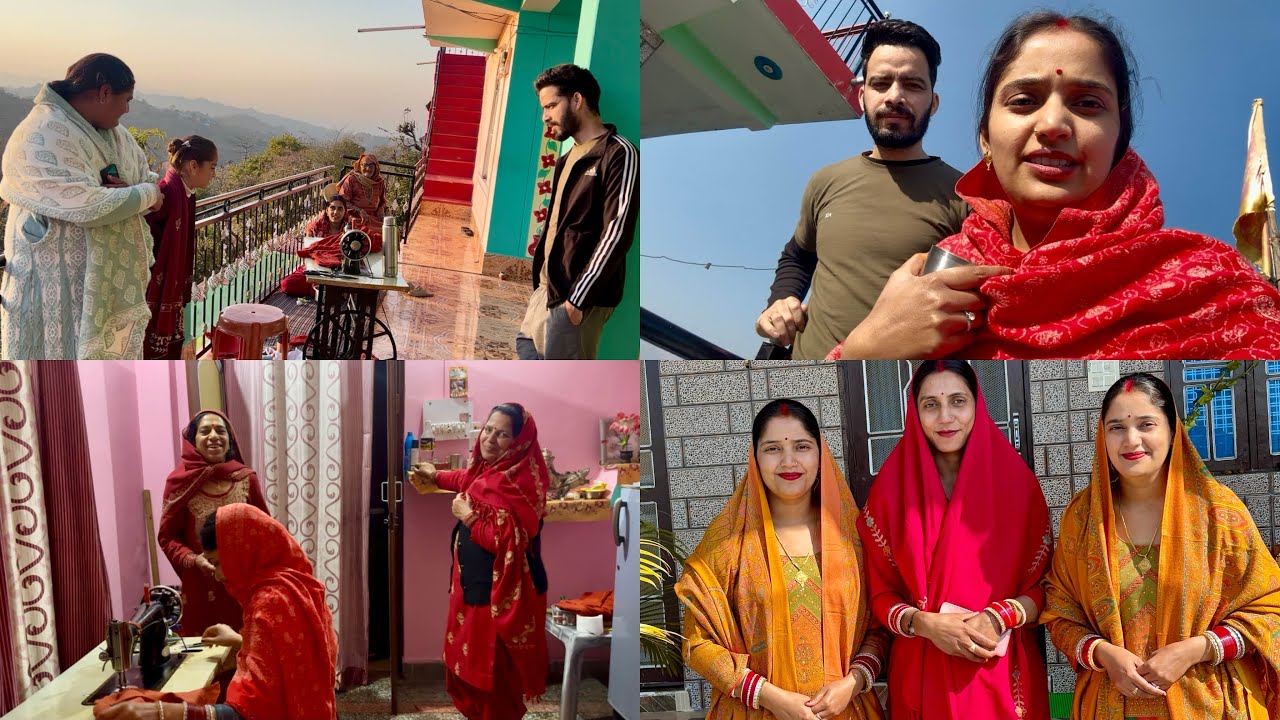 आज पतिदेव से मिलने दोनों ननद जी आए 😍#himachal #twins #village #pahadi 